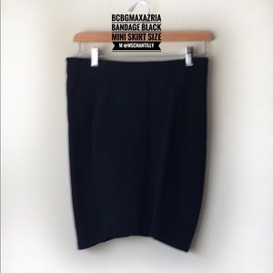 BCBGMAXAZRIA BANDAGE BLACK MINI SKIRT SIZE M